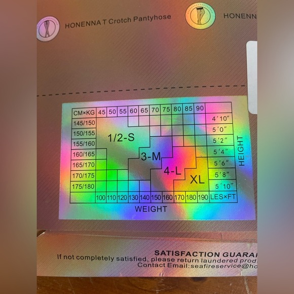 Honenna Pantyhose Thigh High Lace Tights, Cream NWT; size 3X-4X - Picture 4 of 5